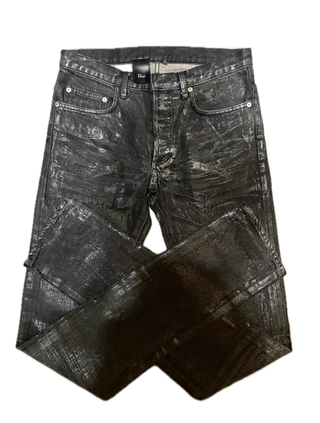 Dior Homme 08AW by Hedi Slimane Waxed Black Jeans