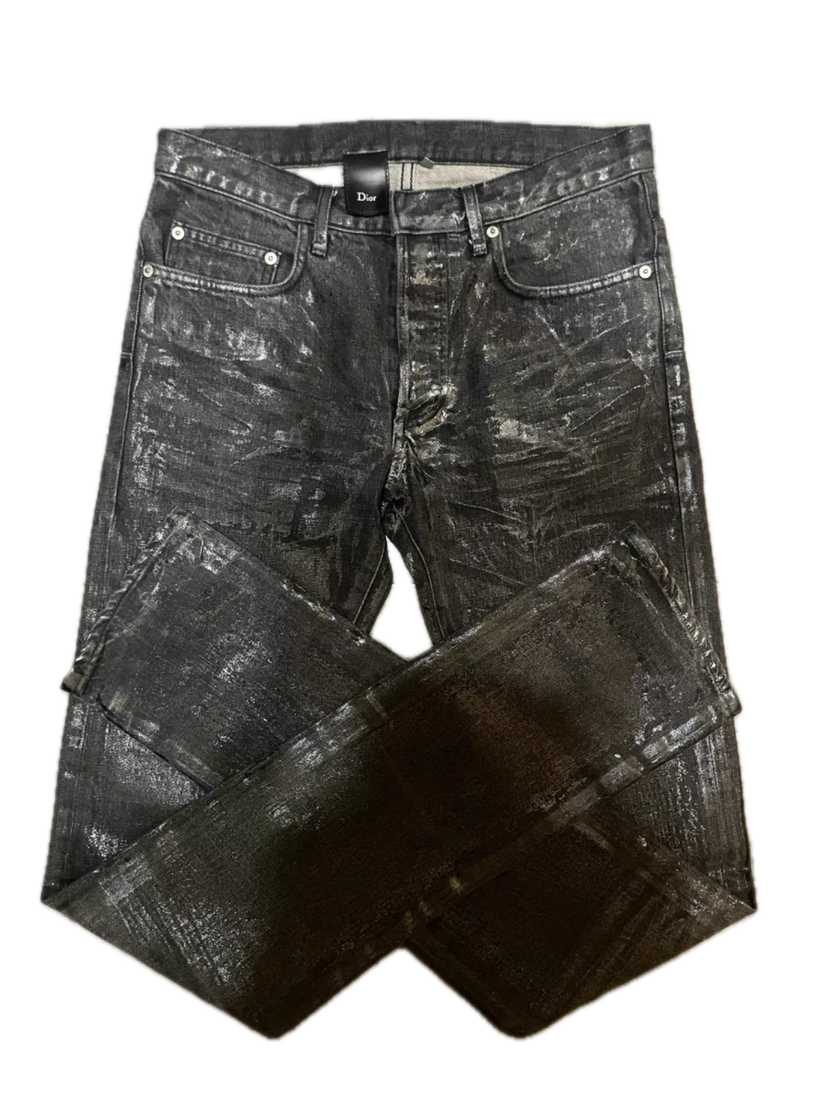 Dior Homme 08AW by Hedi Slimane Waxed Black Jeans