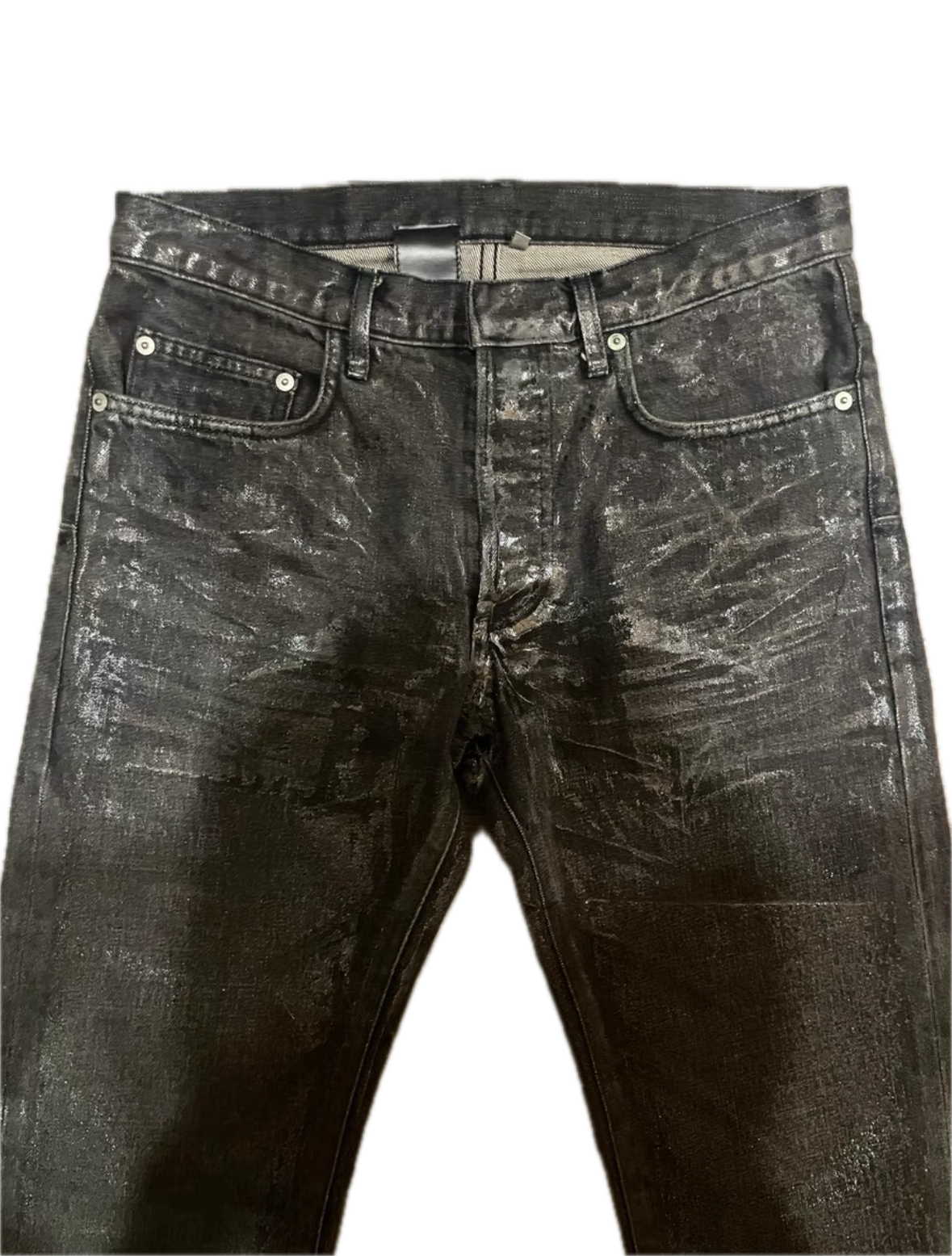 Dior Homme 08AW by Hedi Slimane Waxed Black Jeans