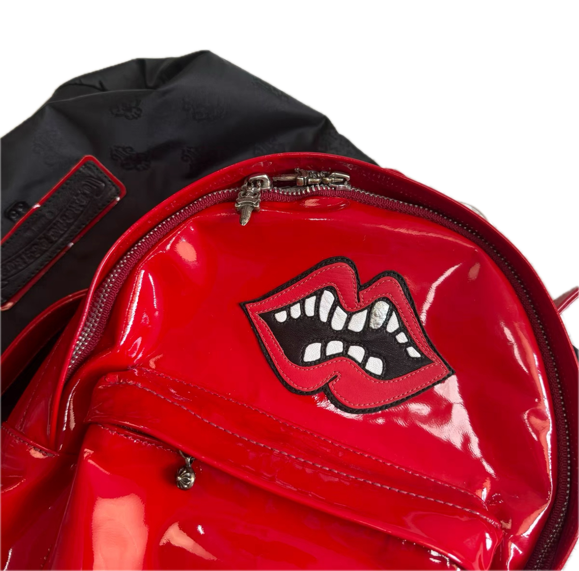 Chrome Hearts Matty Boy Red Patent Leather Backpack