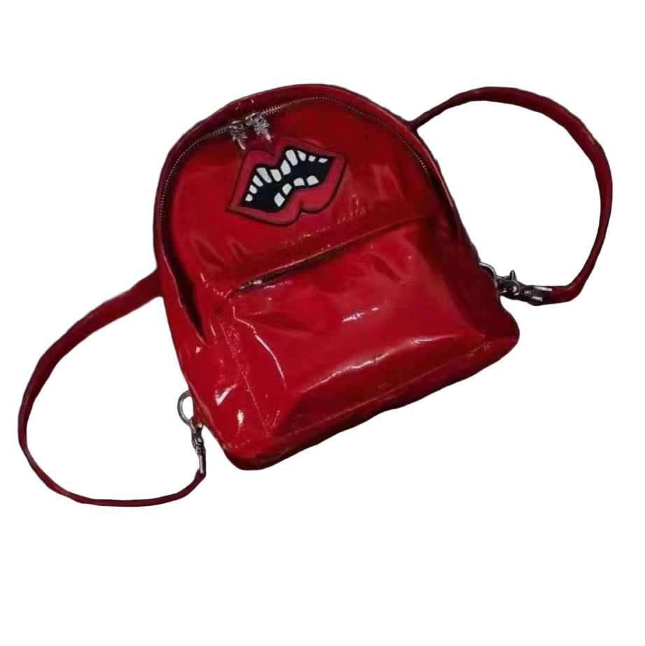 Chrome Hearts Matty Boy Red Patent Leather Backpack