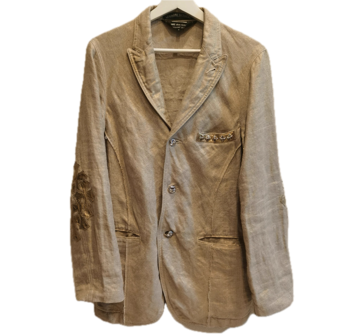Comme des Garçons x Chrome Hearts Patchwork Silver Studs Blazer (Collab)