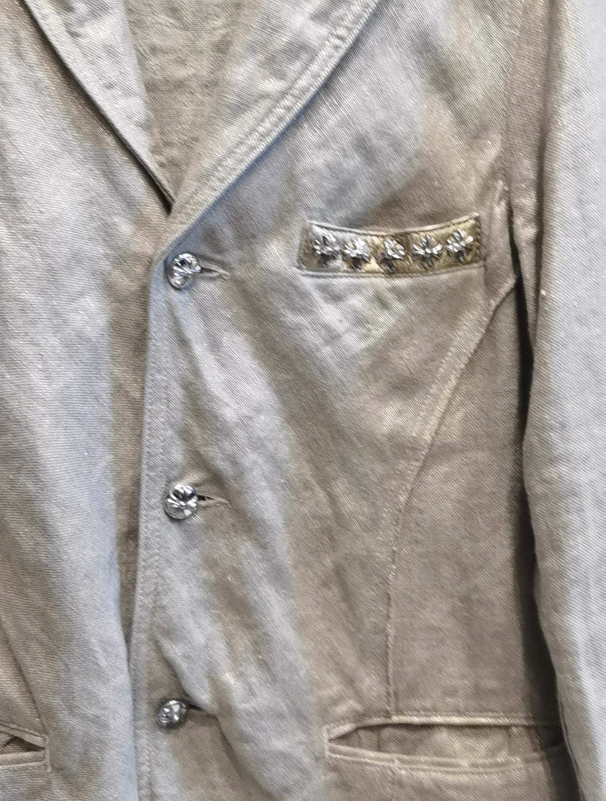 Comme des Garçons x Chrome Hearts Patchwork Silver Studs Blazer (Collab)