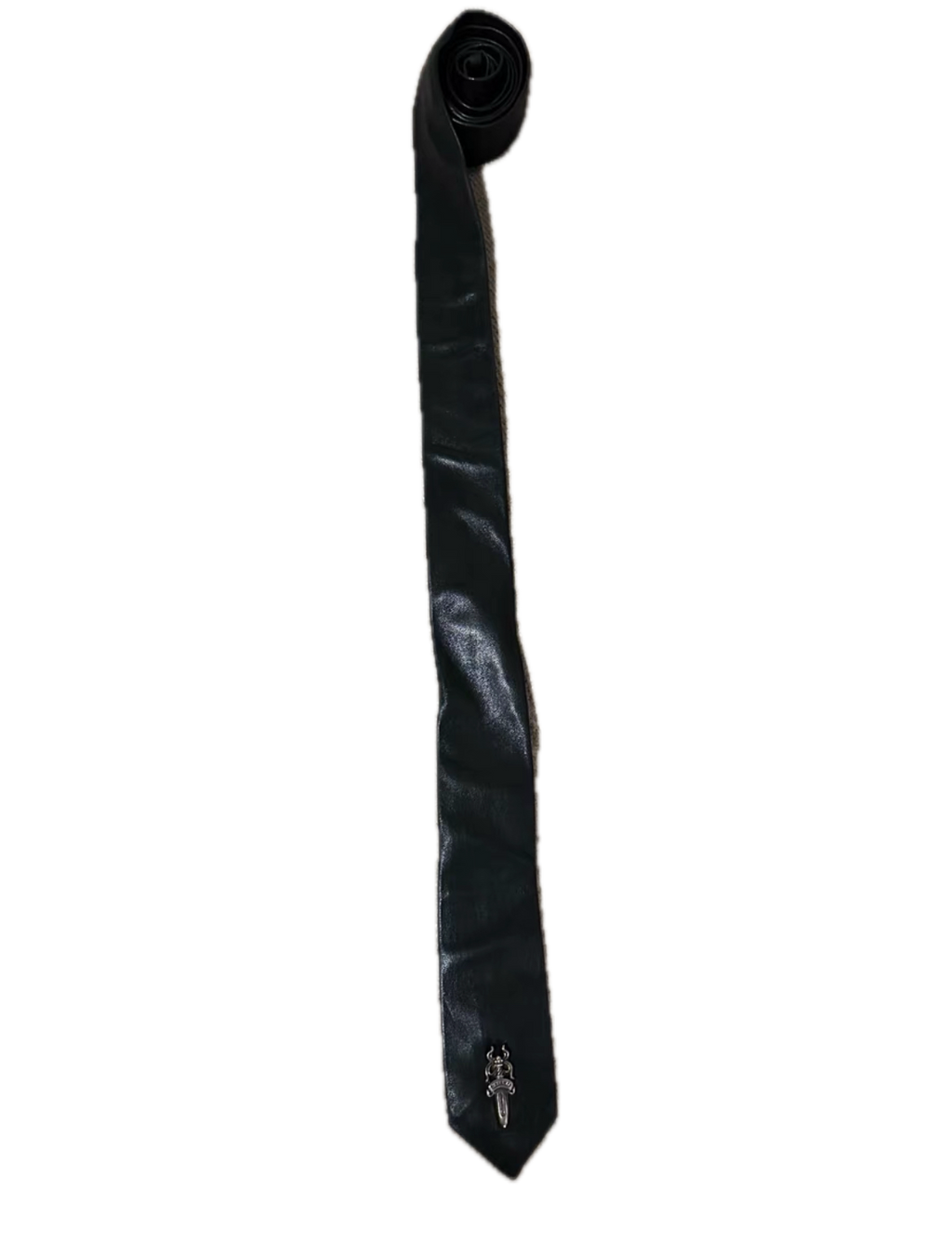 Chrome Hearts Silver Sword Leather Tie