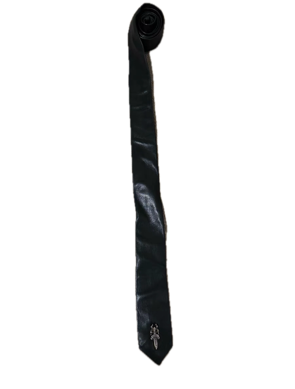 Chrome Hearts Silver Sword Leather Tie