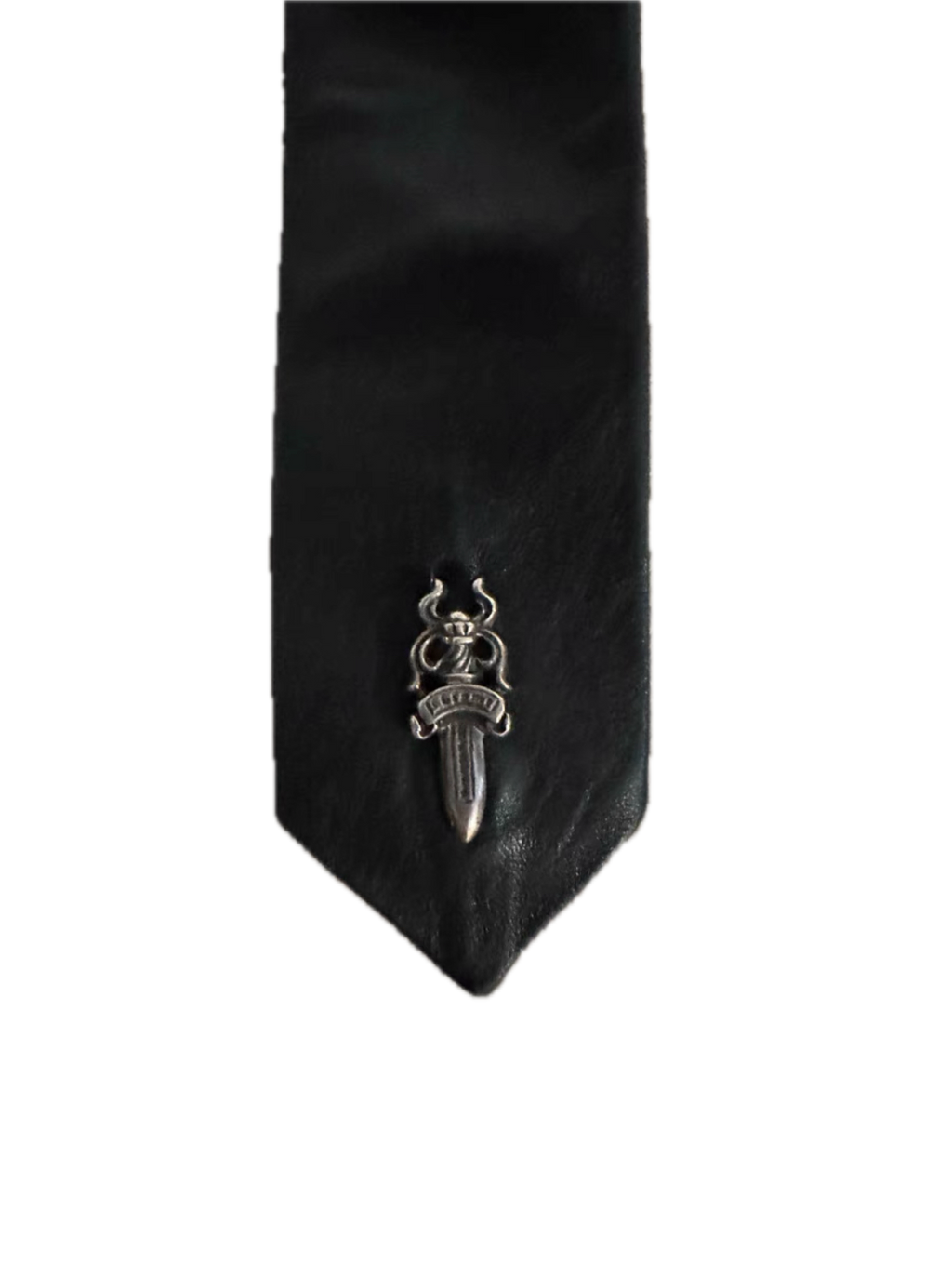 Chrome Hearts Silver Sword Leather Tie