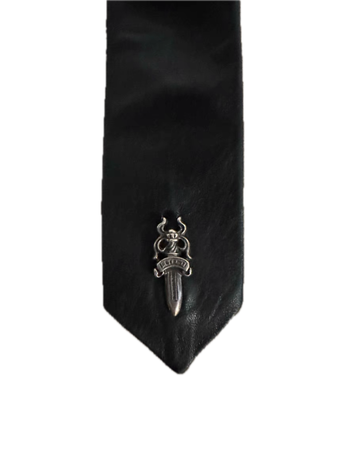 Chrome Hearts Silver Sword Leather Tie