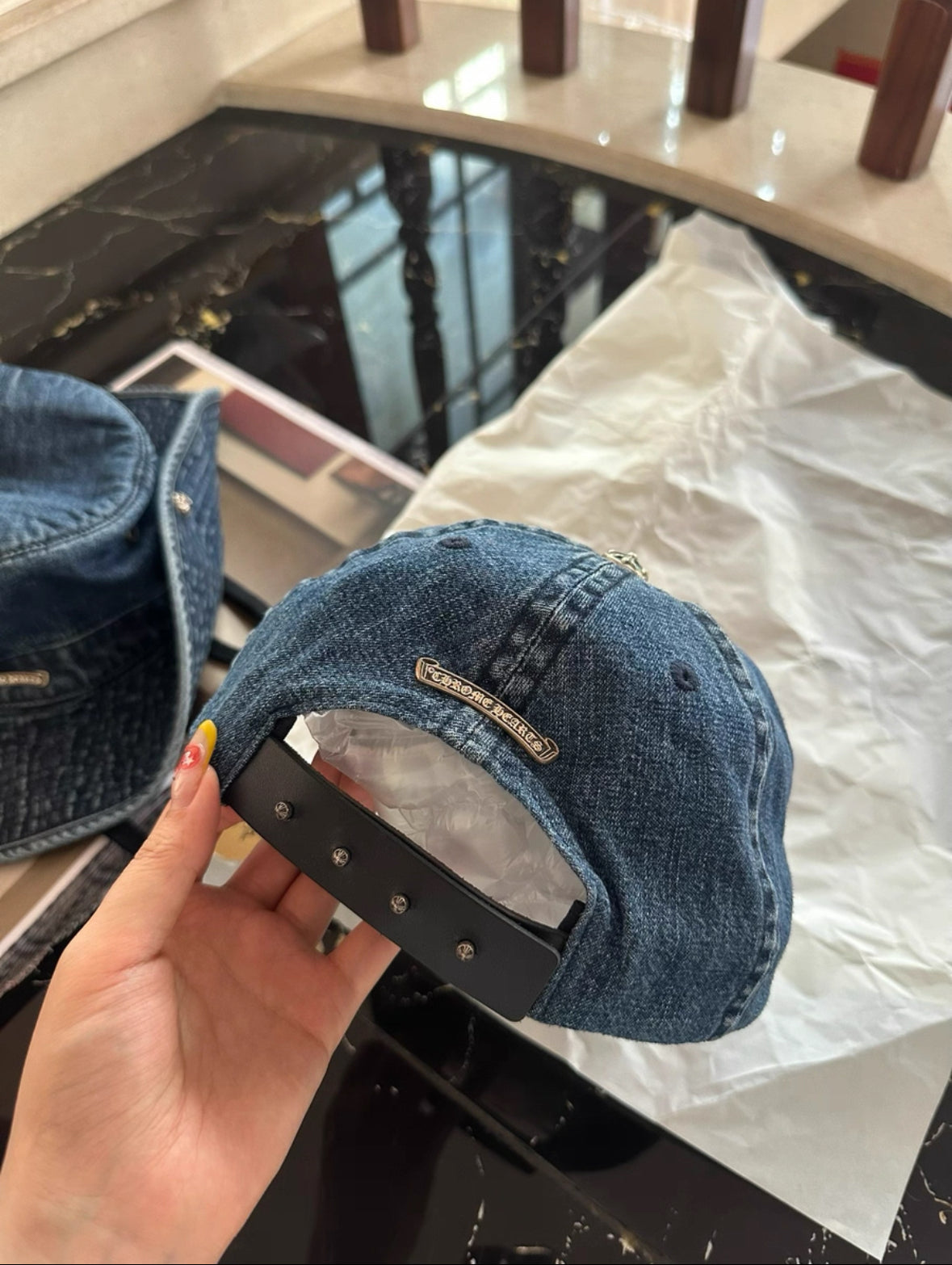 Chrome Hearts Vine & Dagger Embroidered Denim Cap