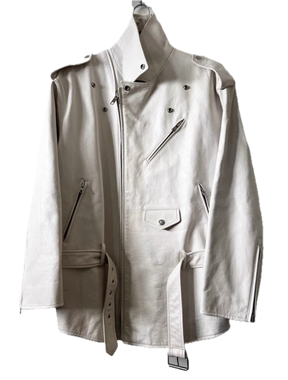 Balenciaga 20SS White Oversized Biker Jacket