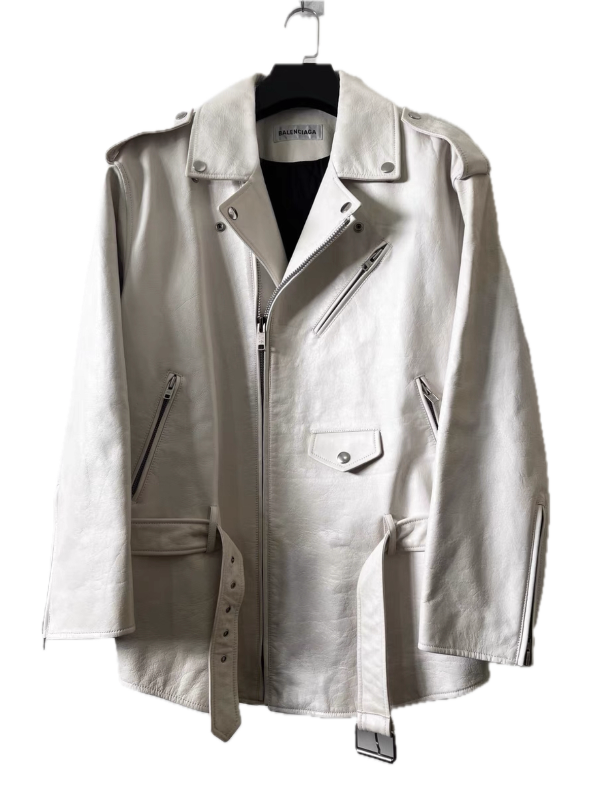 Balenciaga 20SS White Oversized Biker Jacket
