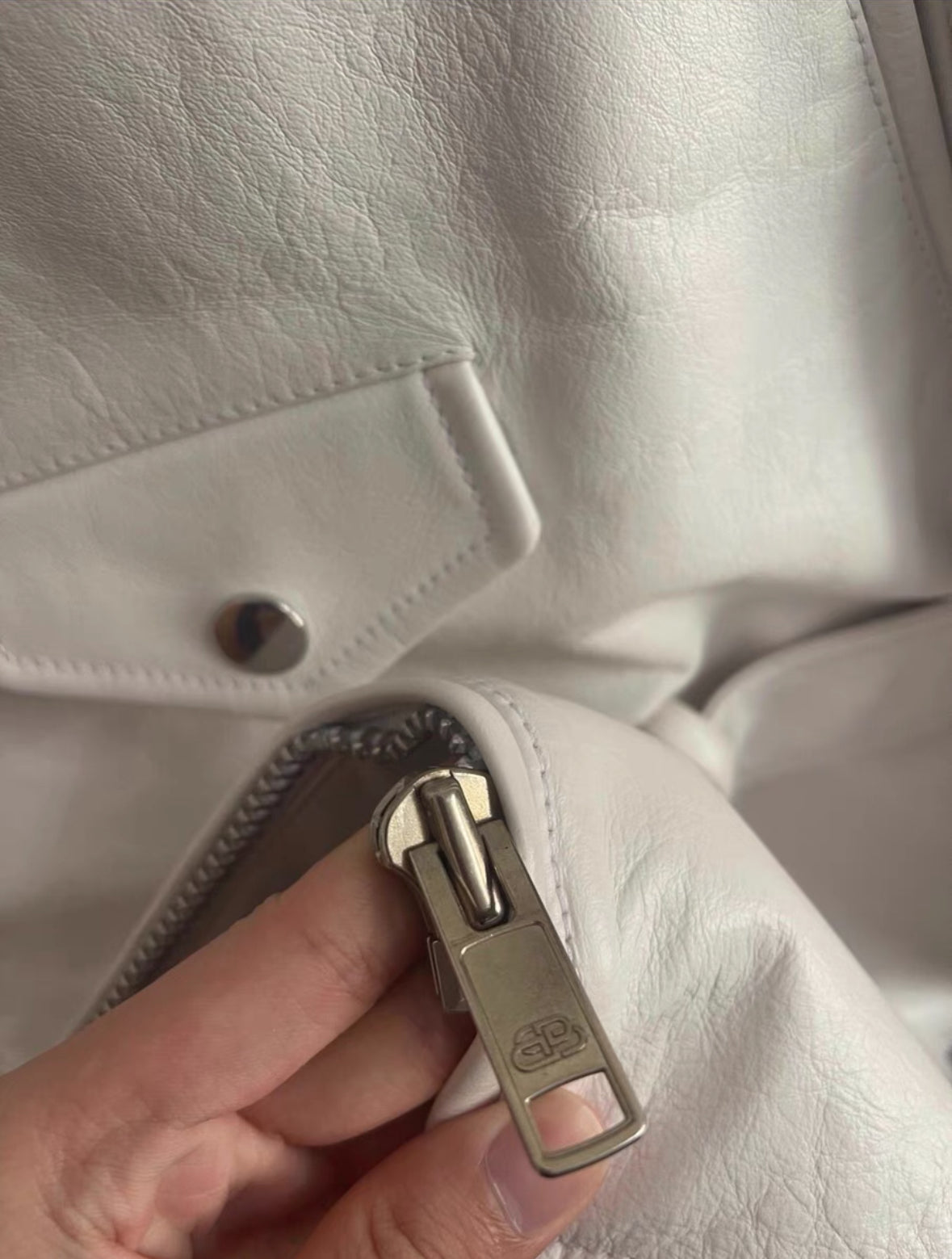 Balenciaga 20SS White Oversized Biker Jacket