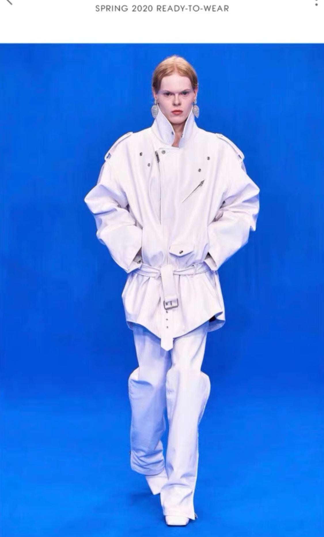 Balenciaga 20SS White Oversized Biker Jacket
