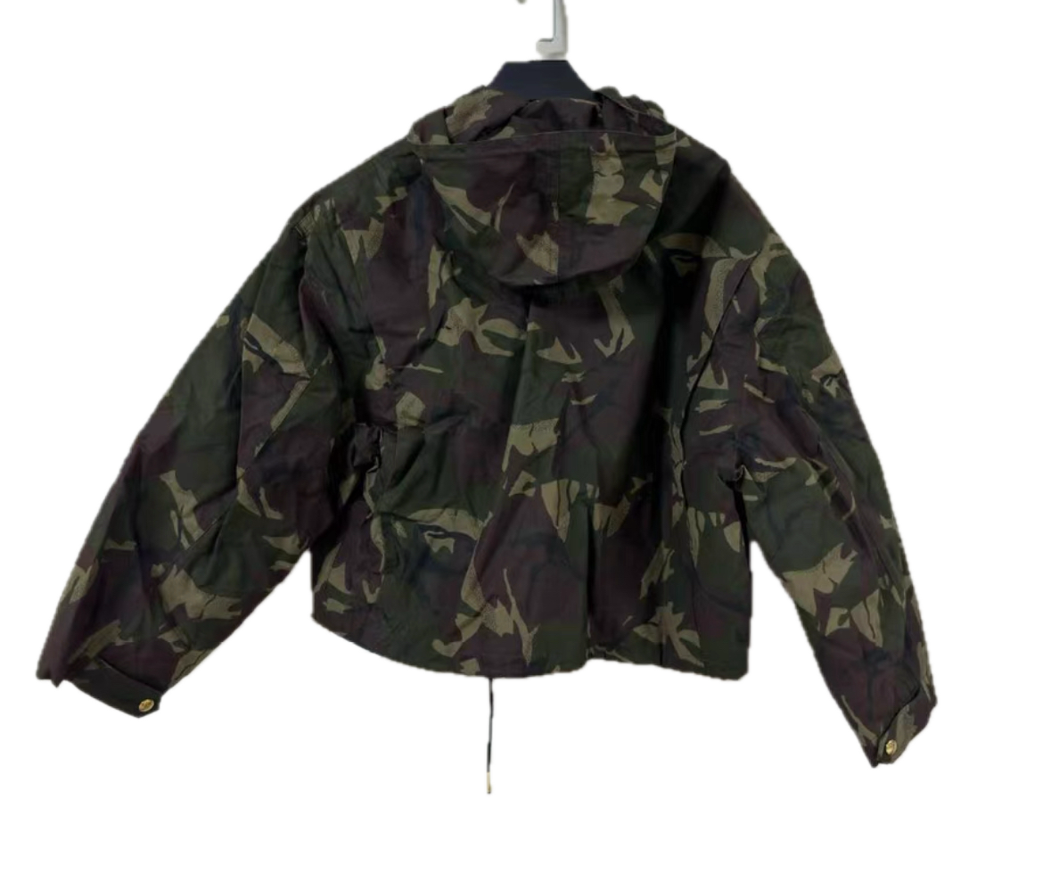 Celine Logo Patch Camo Parka