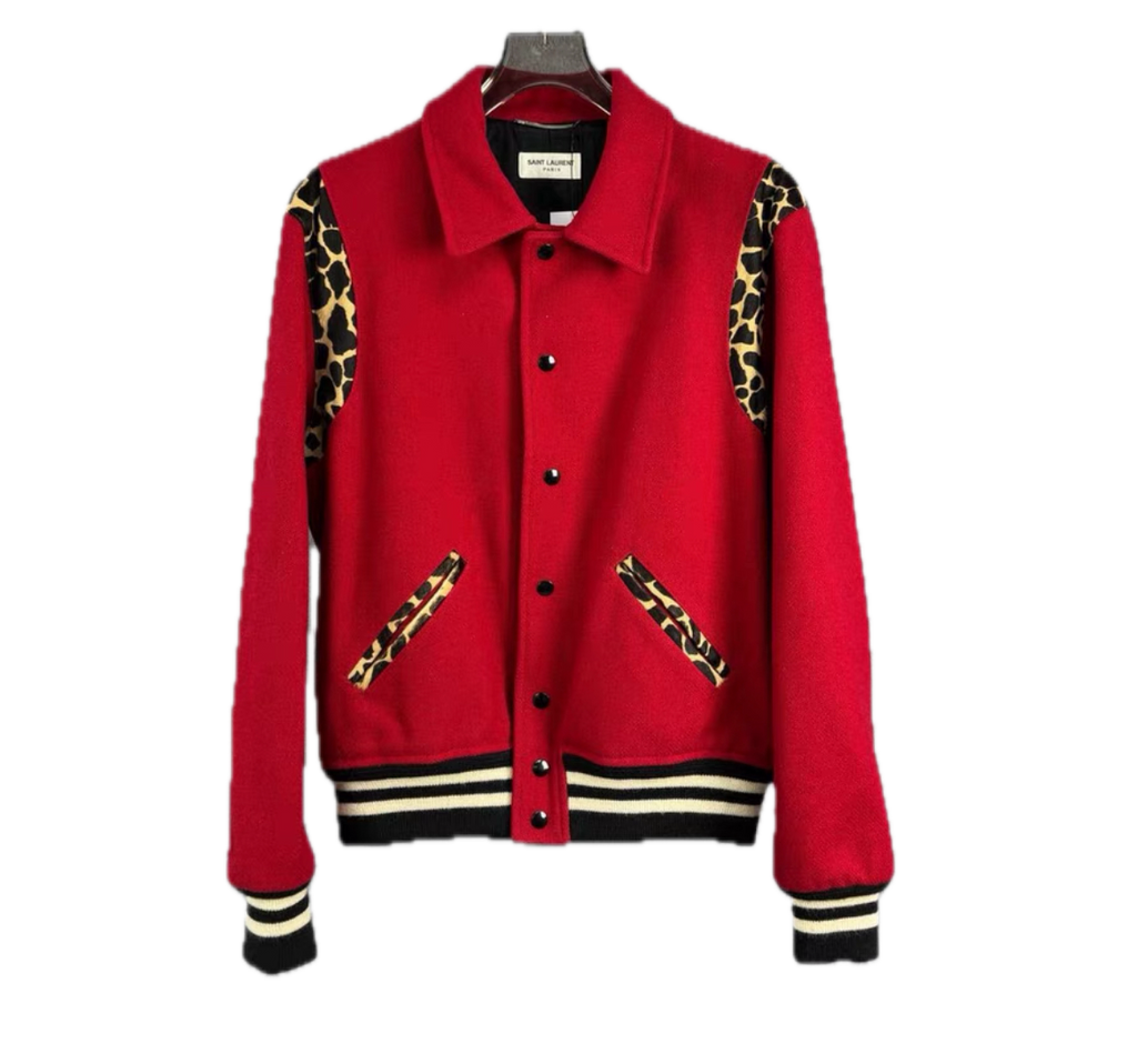 Saint Laurent Leopard Varsity Jacket