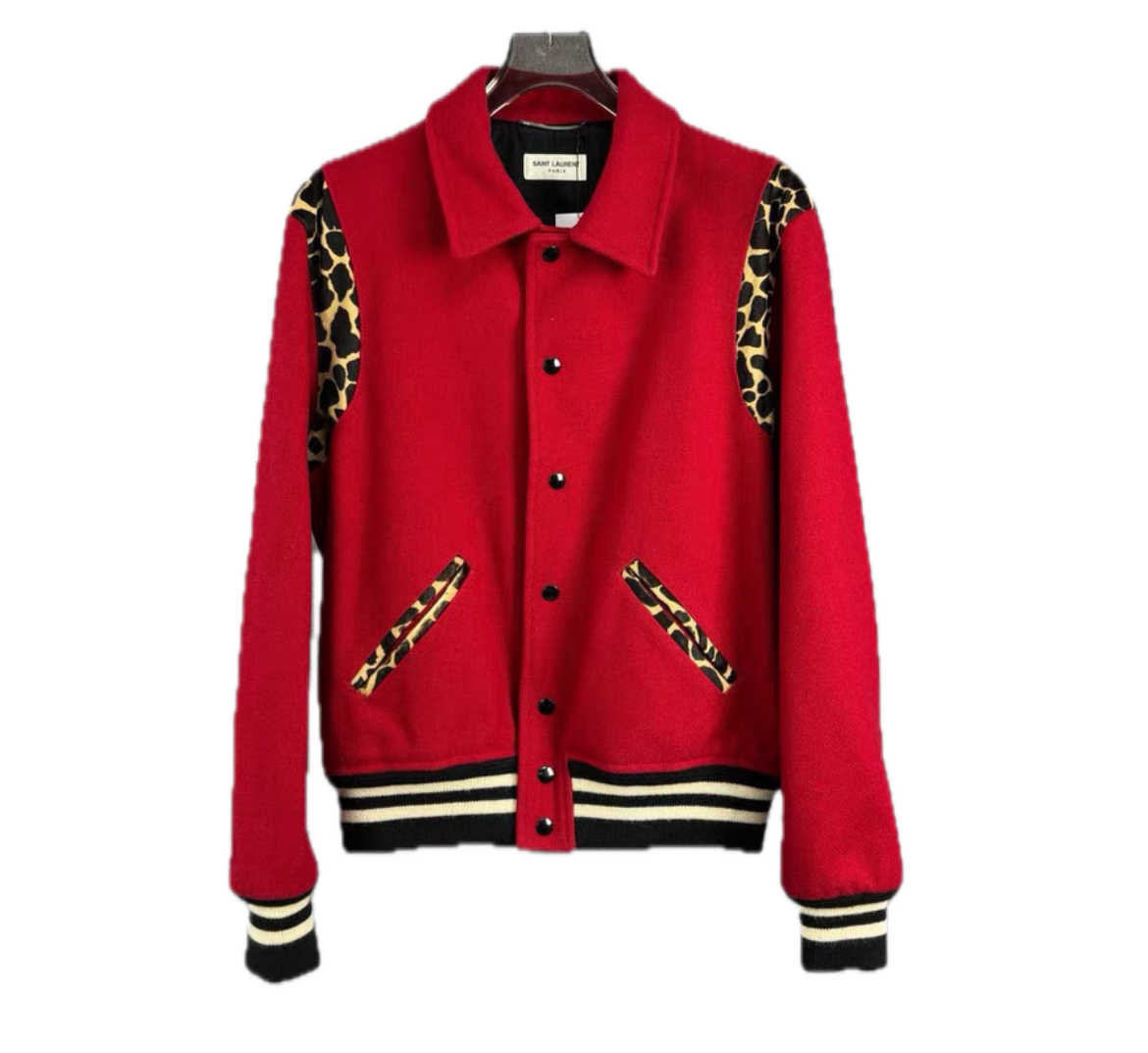 Saint Laurent Leopard Varsity Jacket