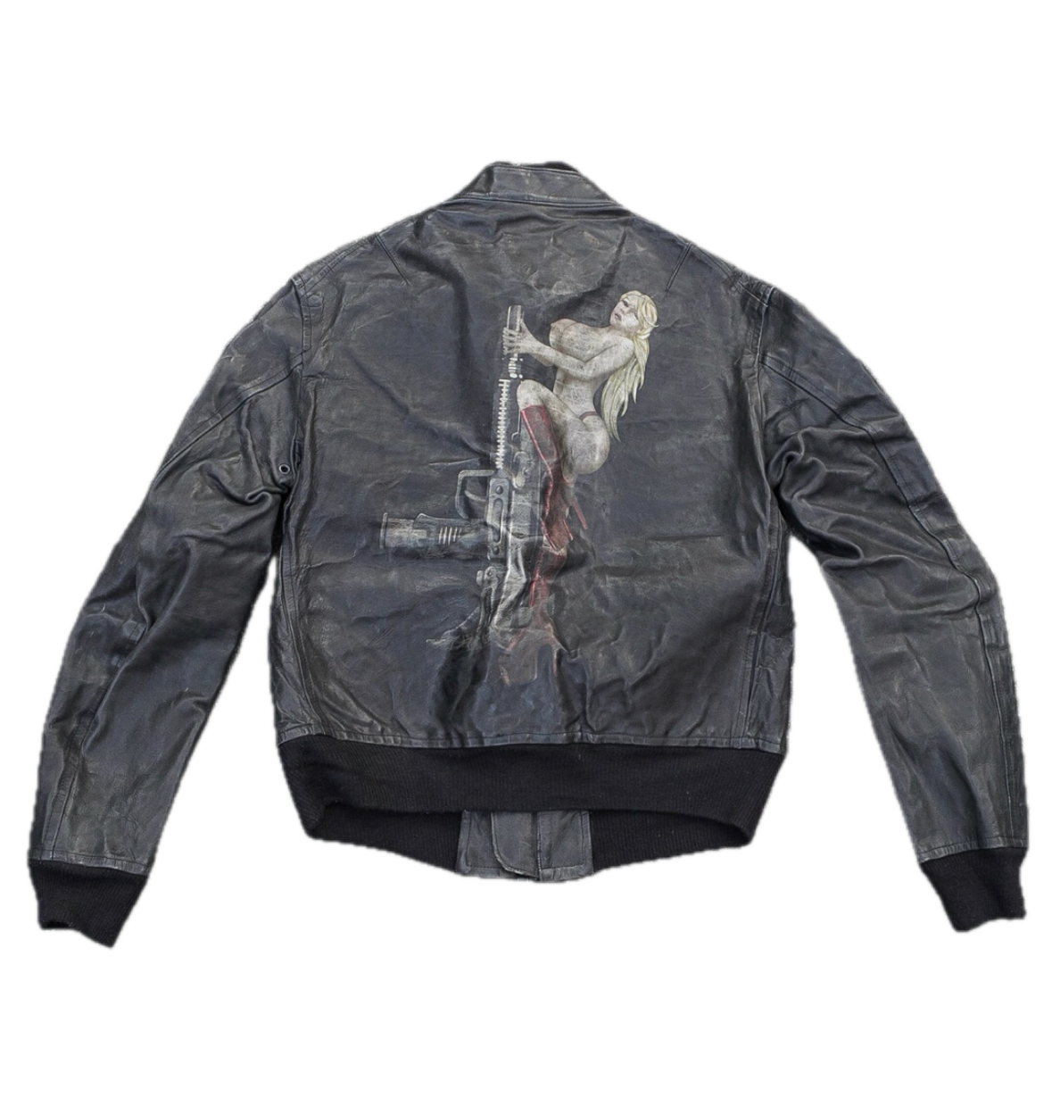 Yohji Yamamoto Striper & Gun Print Bomber