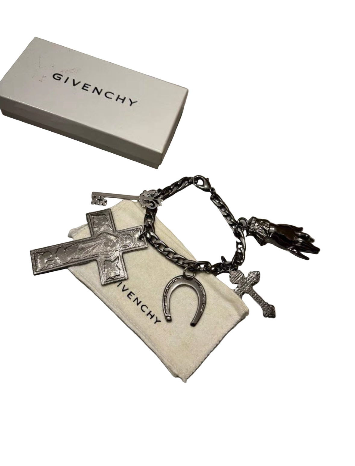 Givenchy Gothic Religious Bracelet & Keychain Set