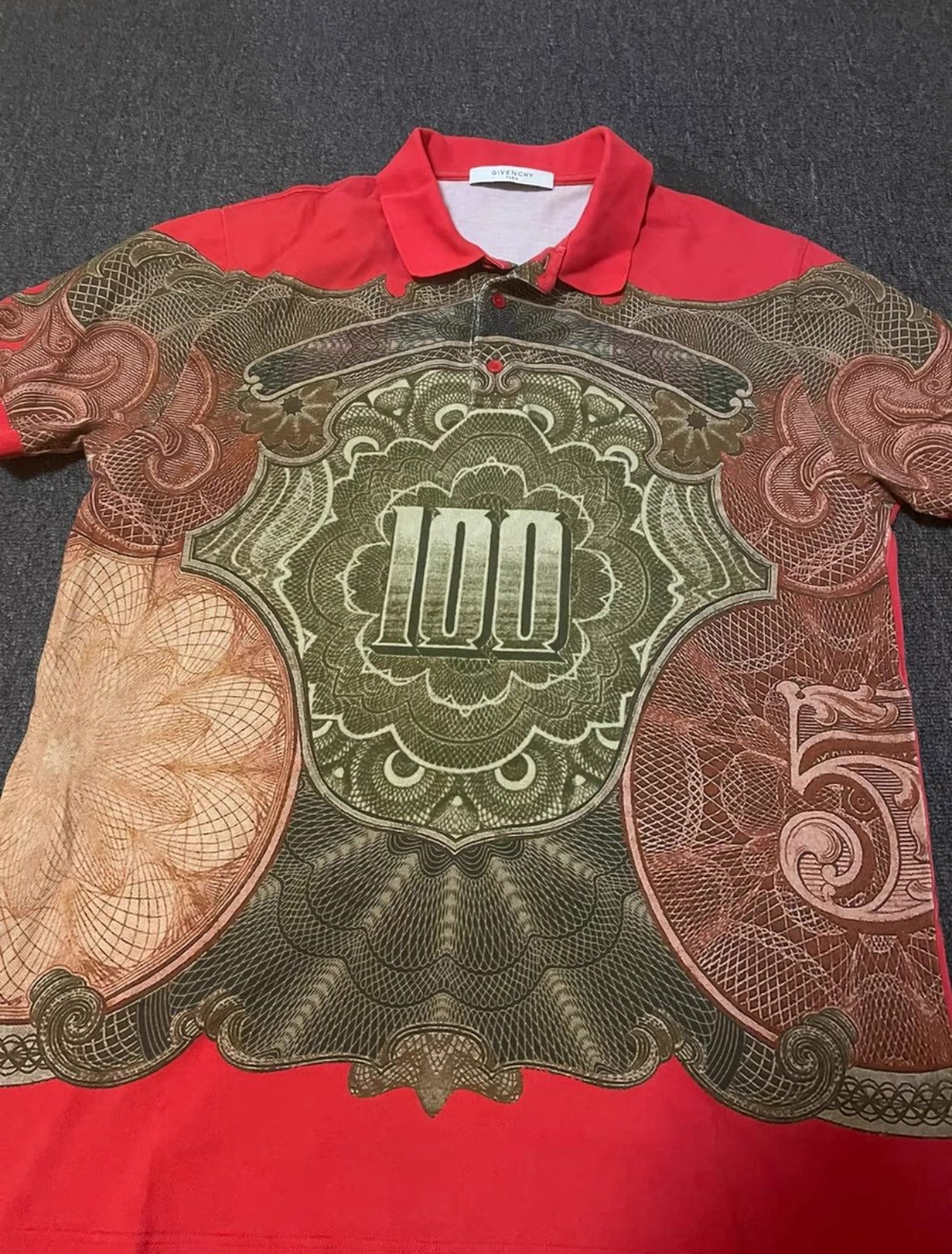 Givenchy Columbian Narcos Baroque Dollar Piqué Polo