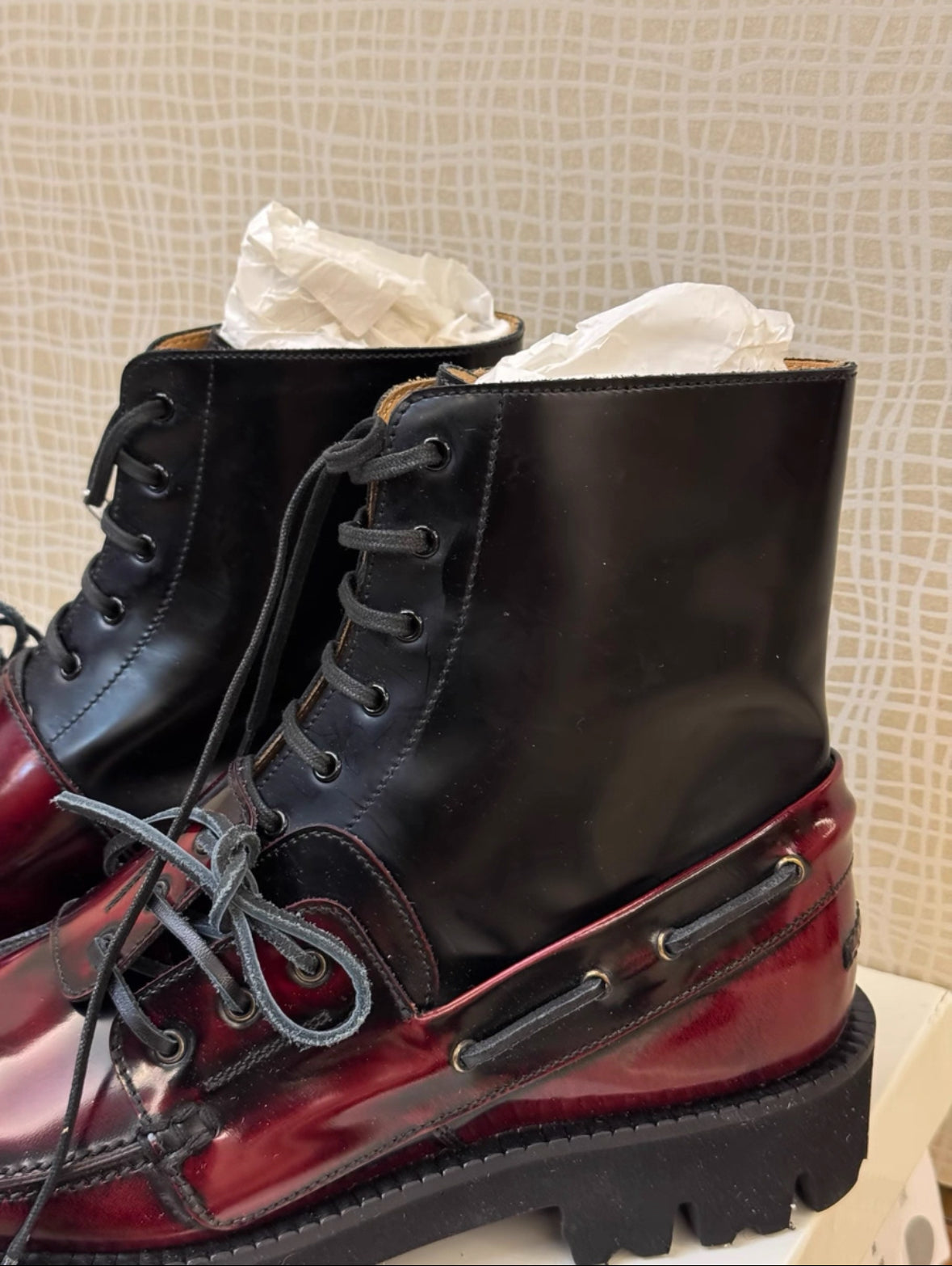 Maison Margiela Mainline Patchwork Leather Boots