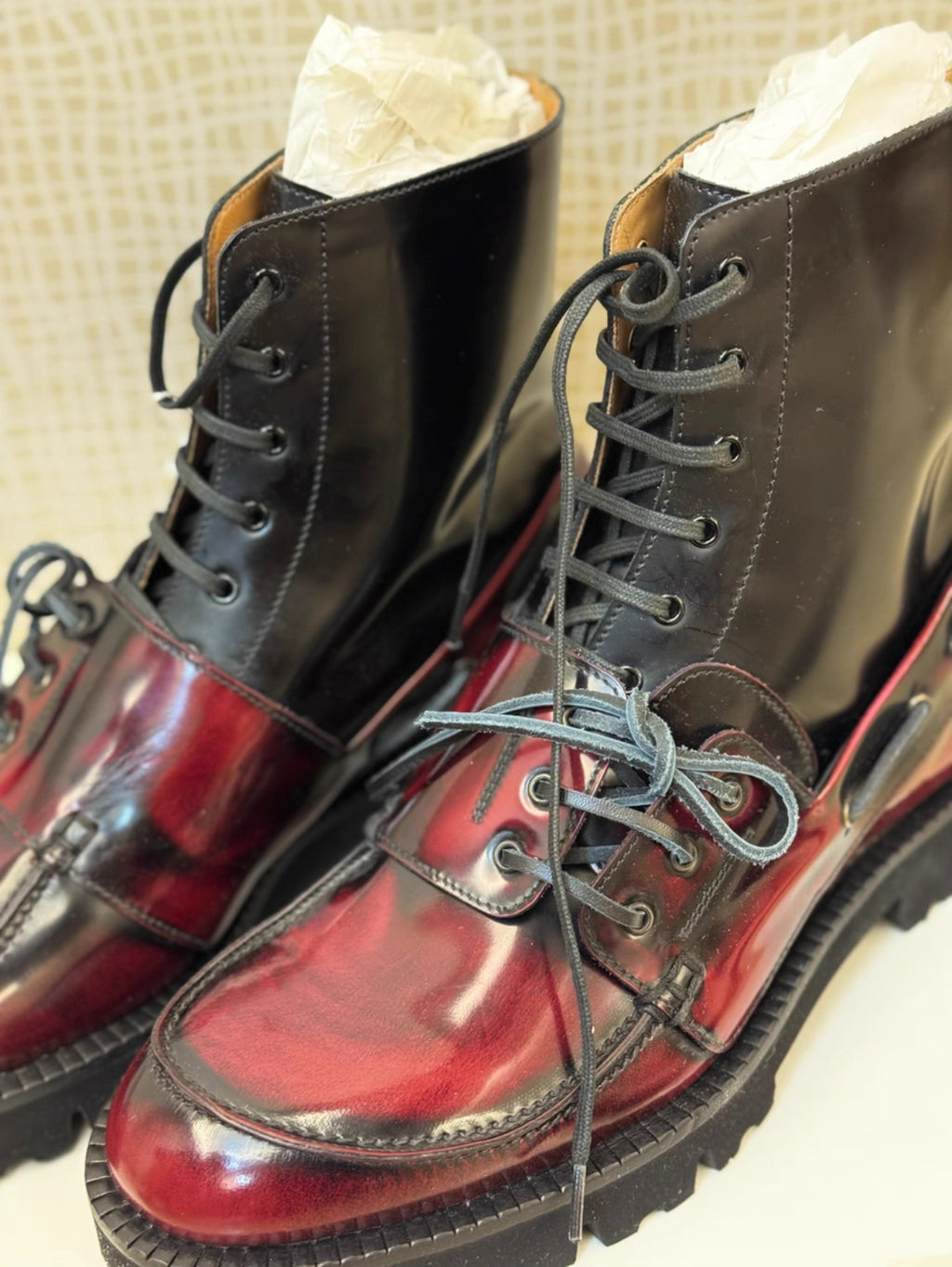 Maison Margiela Mainline Patchwork Leather Boots