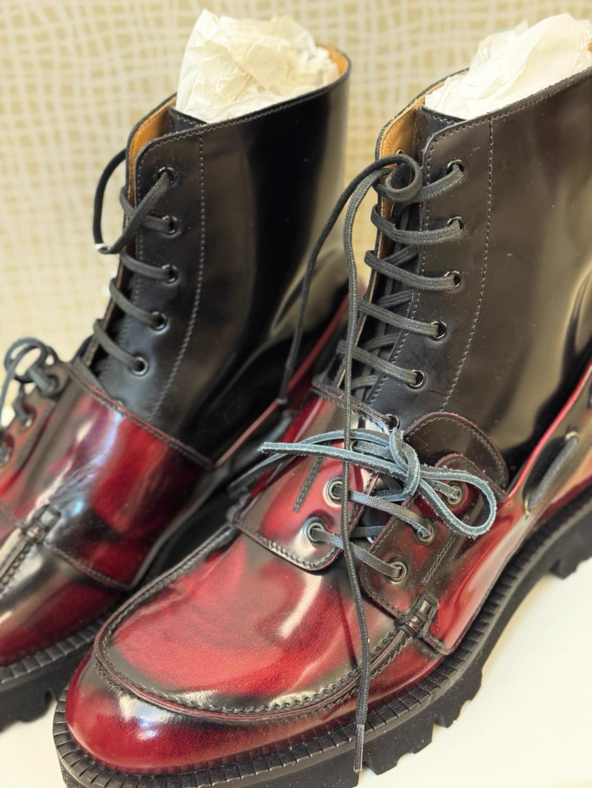 Maison Margiela Mainline Patchwork Leather Boots