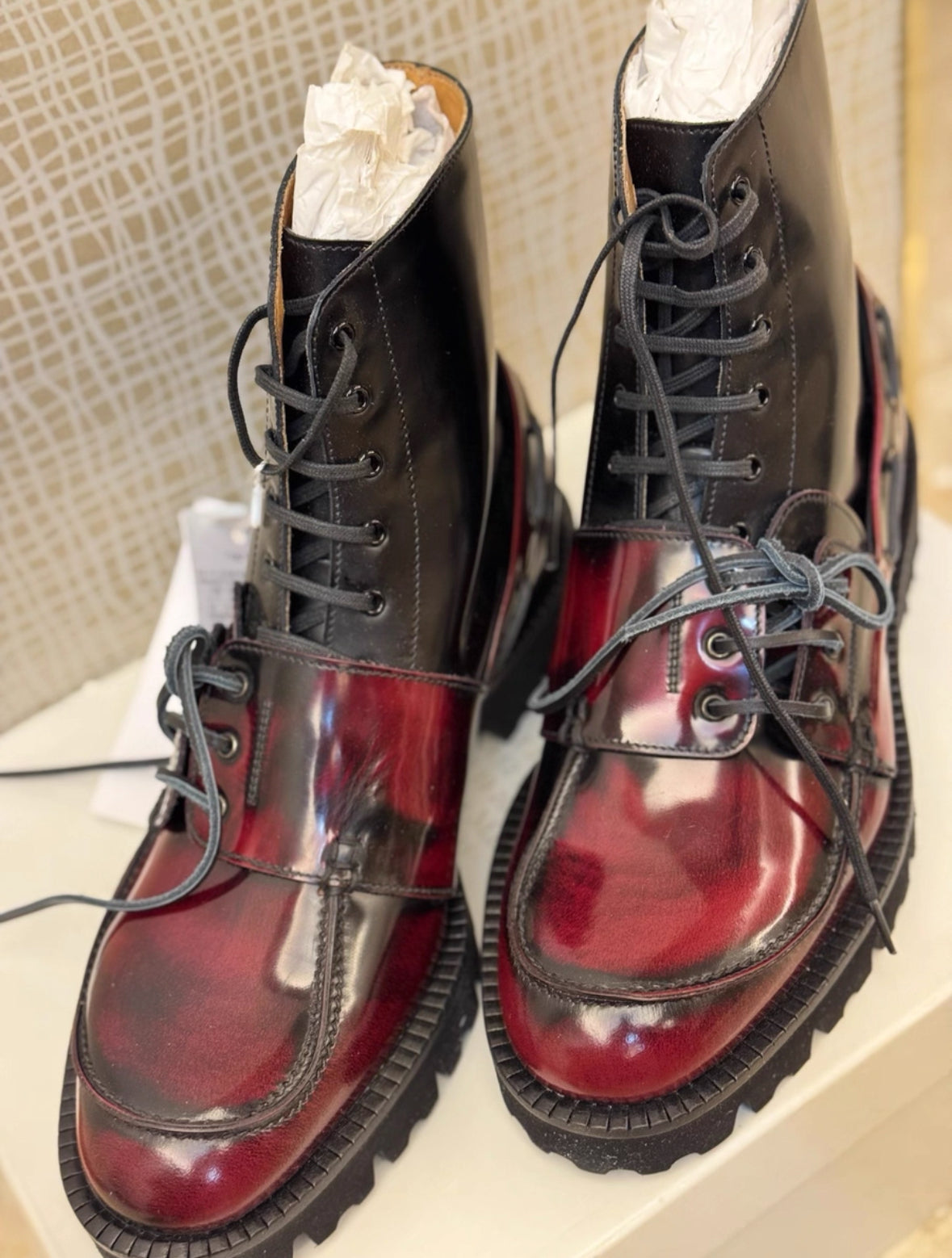 Maison Margiela Mainline Patchwork Leather Boots