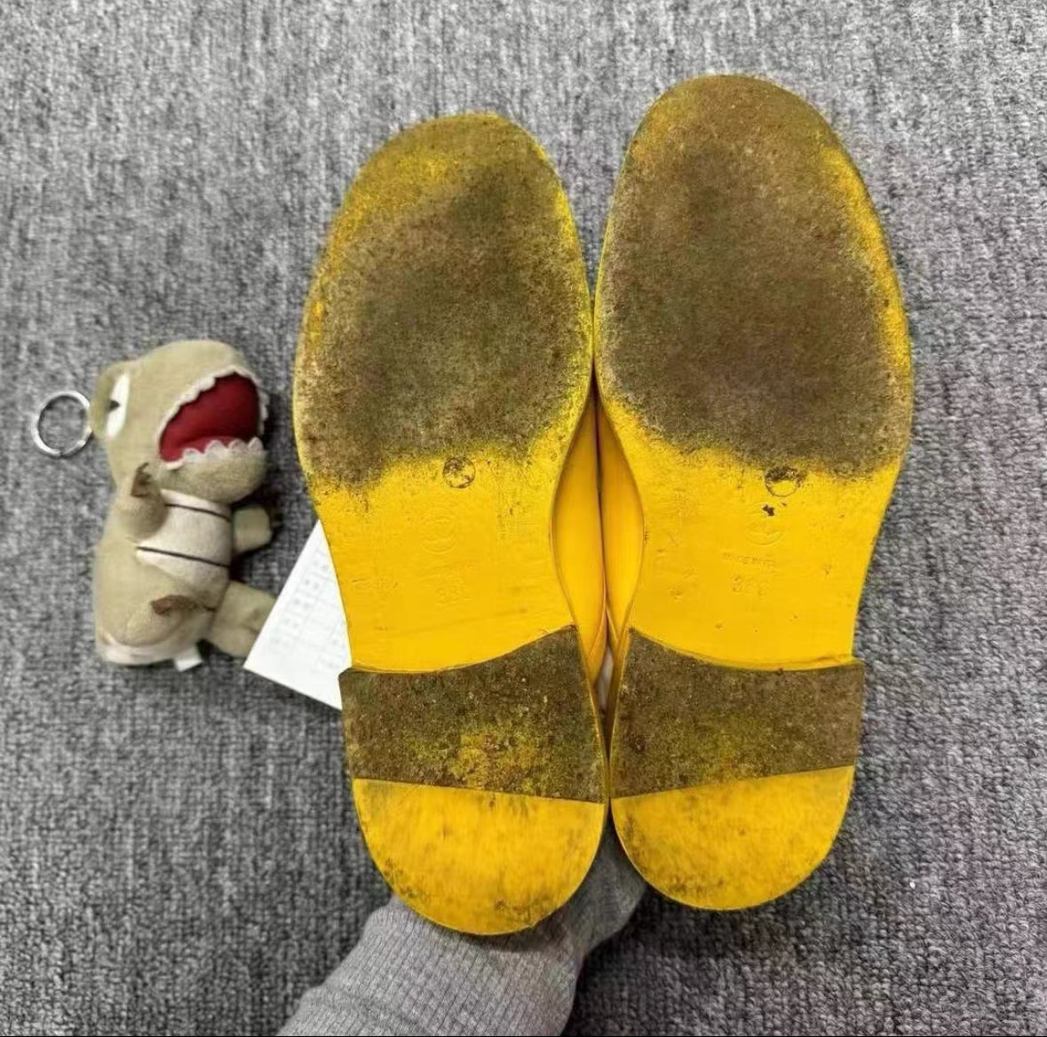 Chanel Yellow Logo Slide Loafers