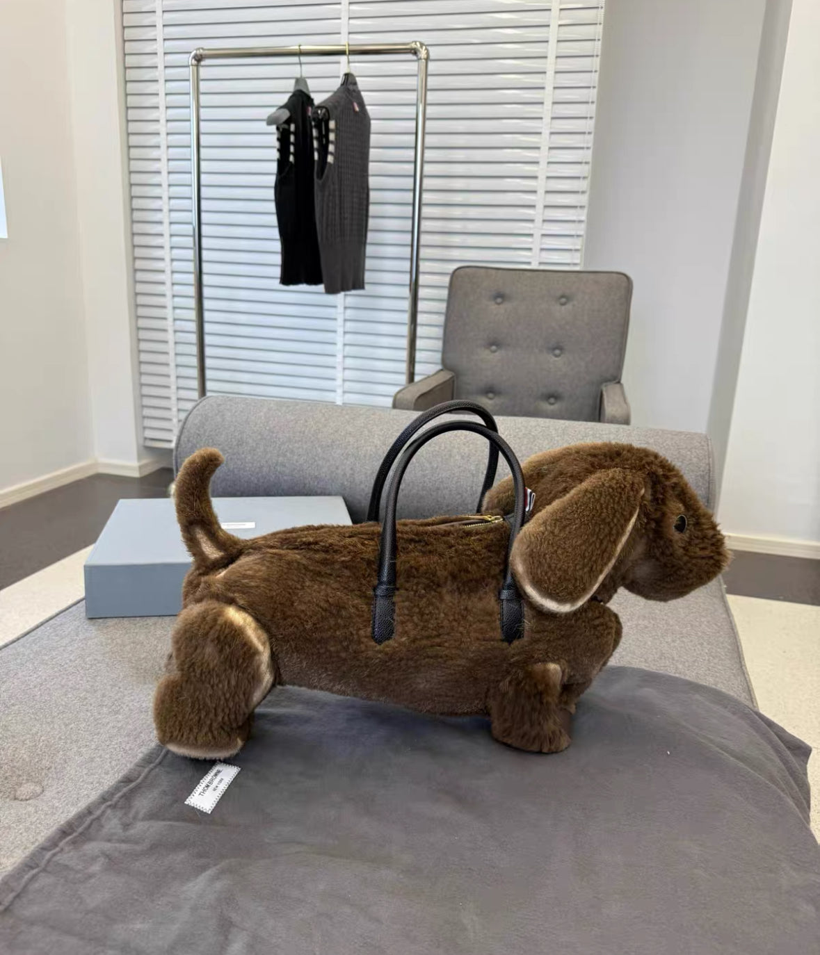 Thom Browne Runway Mink-Trim Puppy Bag (Showpiece)