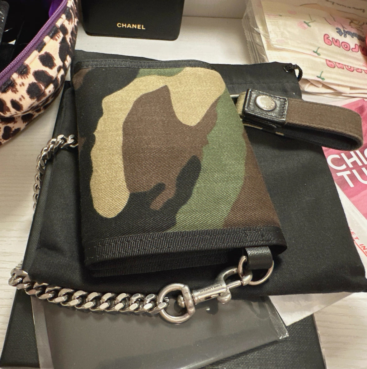 Saint Laurent Camo Foldable Wallet