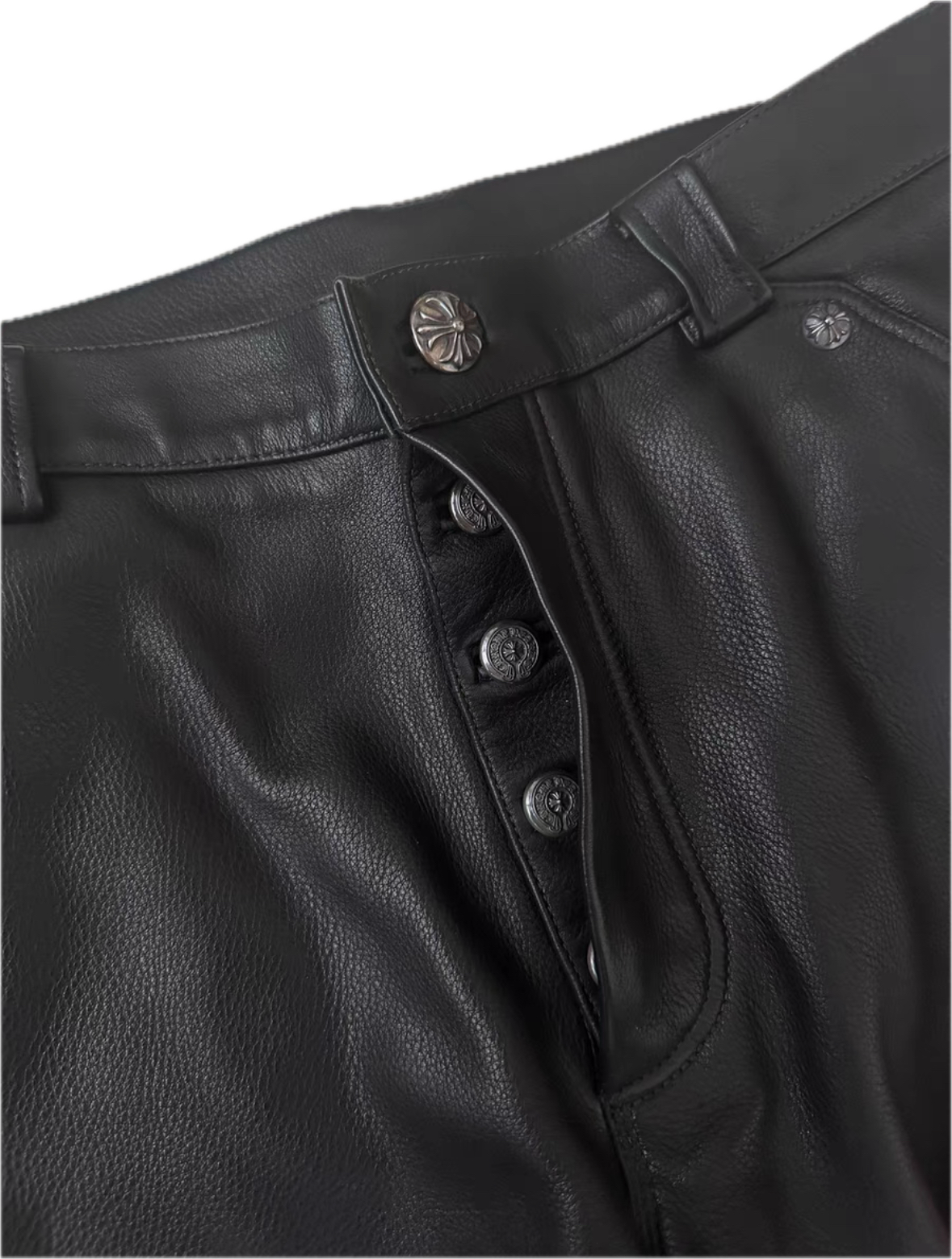 Chrome Hearts Flame Leather Pants