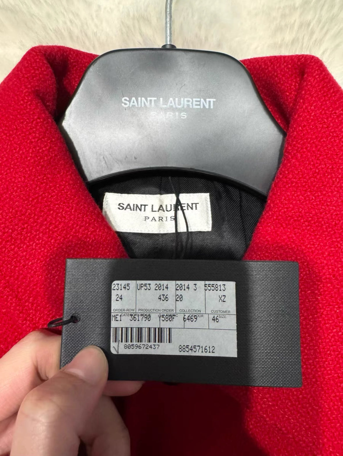Saint Laurent SLP Red Leopard Varsity Jacket