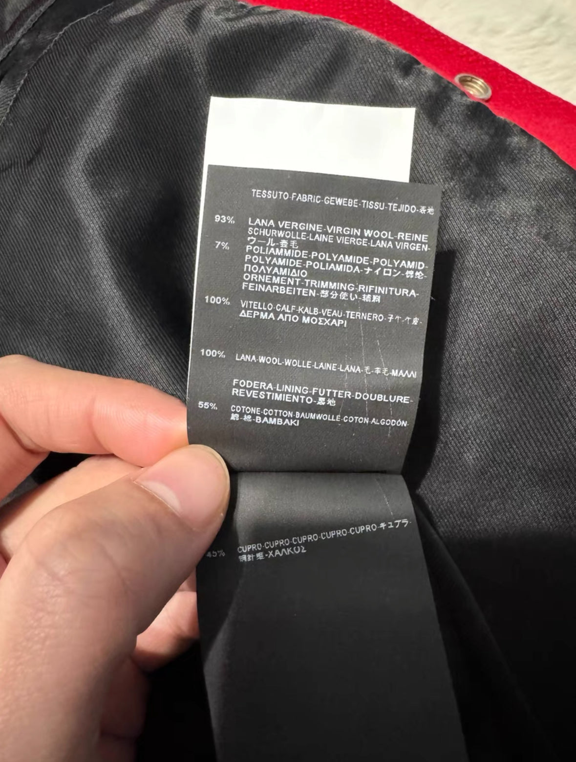 Saint Laurent SLP Red Leopard Varsity Jacket