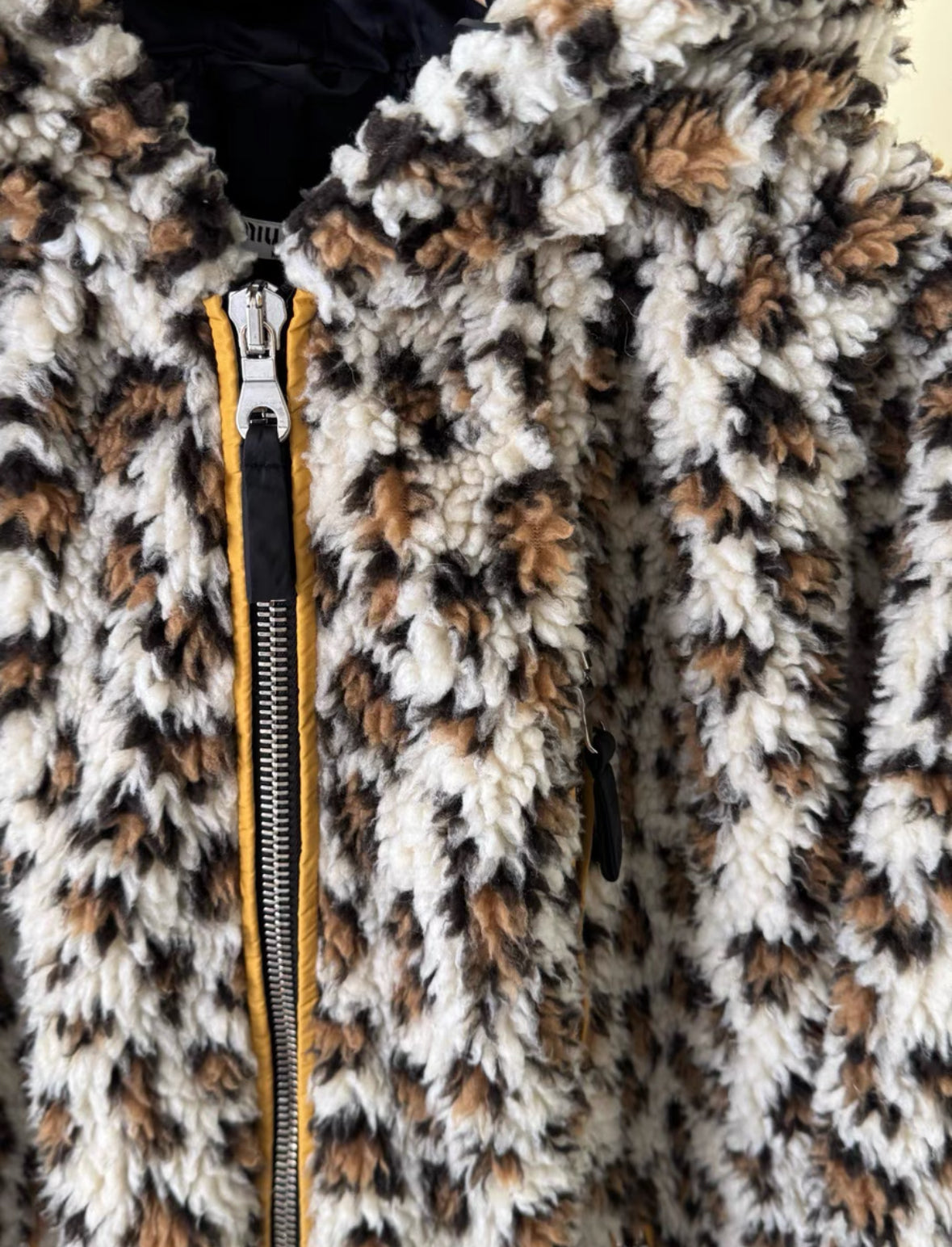 Miu Miu Leopard Plush Zip Hoodie