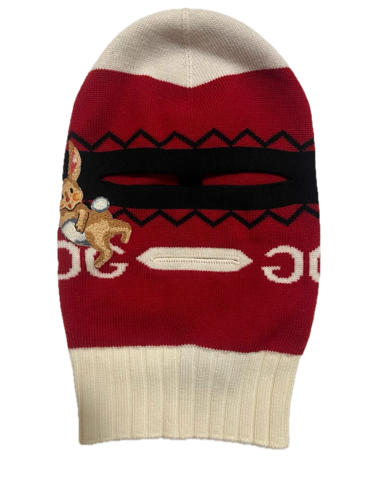 Gucci 18FW Balaclava Knit Hat with Rabbit Embroidery