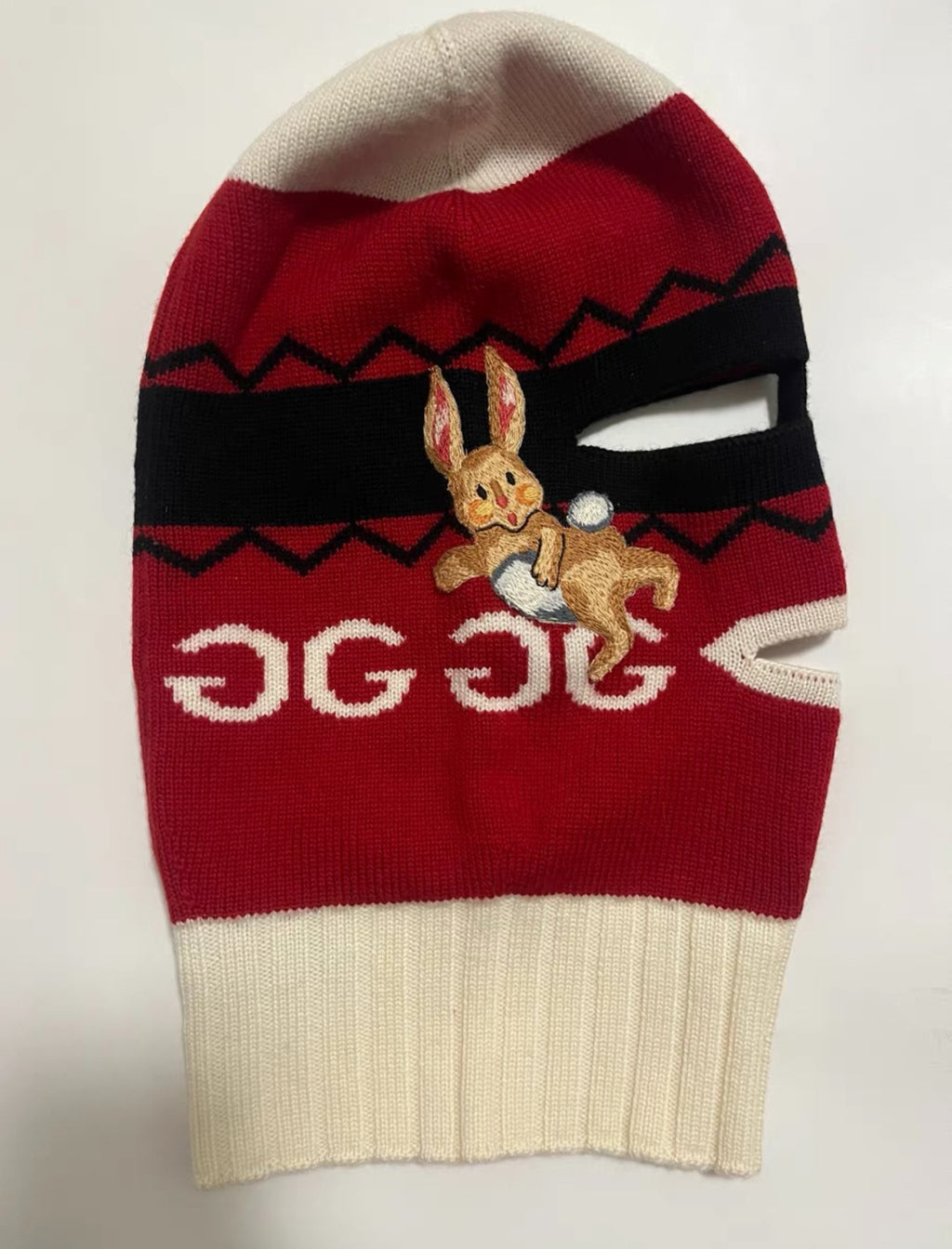 Gucci 18FW Balaclava Knit Hat with Rabbit Embroidery