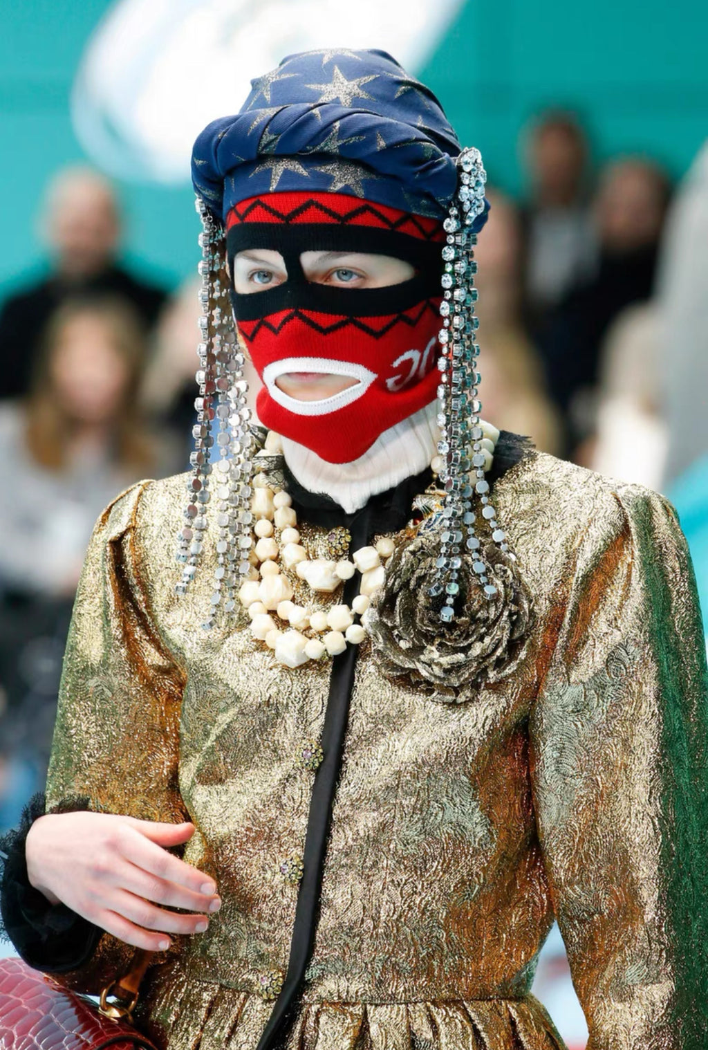 Gucci 18FW Balaclava Knit Hat with Rabbit Embroidery