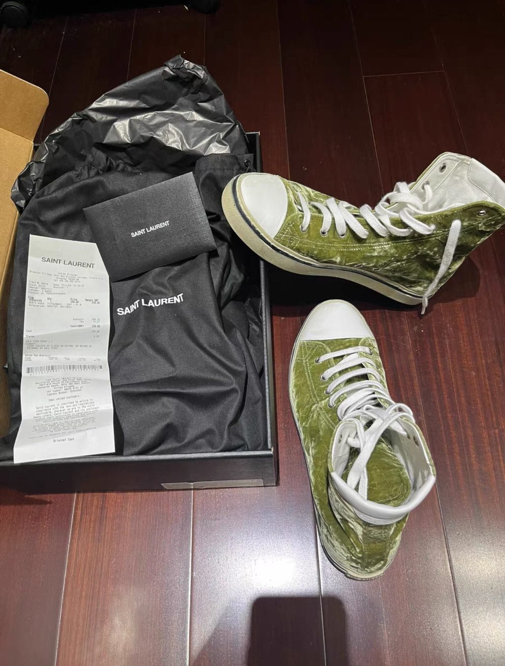 Saint Laurent SLP Velvet High-Top Sneakers