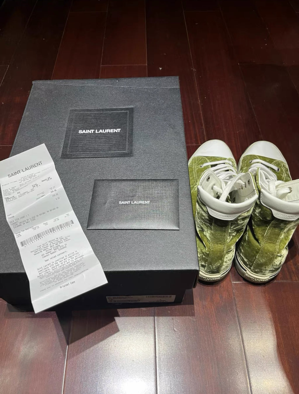 Saint Laurent SLP Velvet High-Top Sneakers