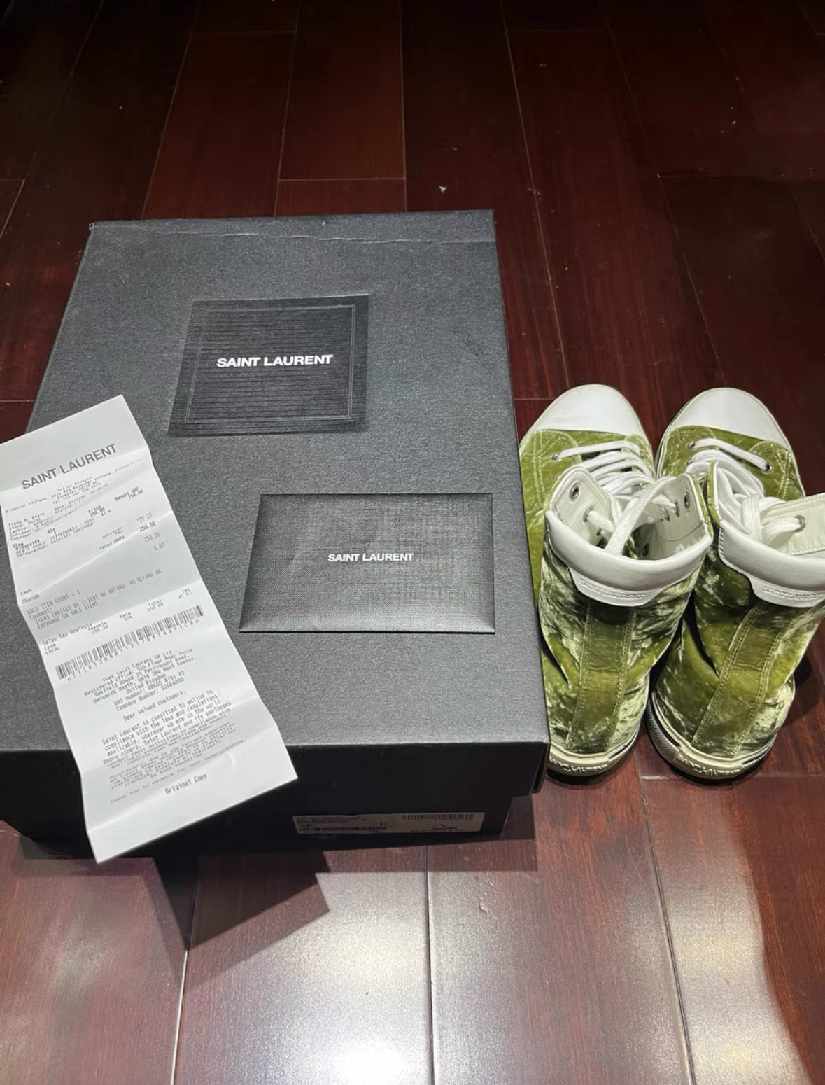 Saint Laurent SLP Velvet High-Top Sneakers