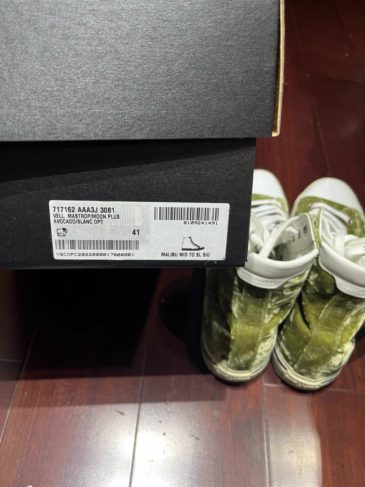 Saint Laurent SLP Velvet High-Top Sneakers