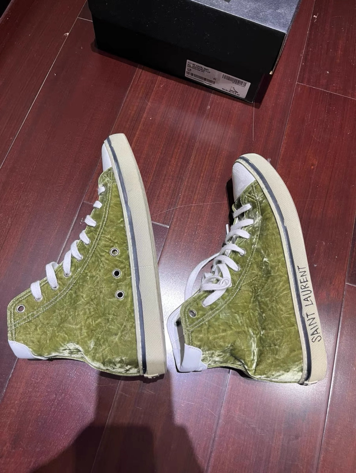 Saint Laurent SLP Velvet High-Top Sneakers