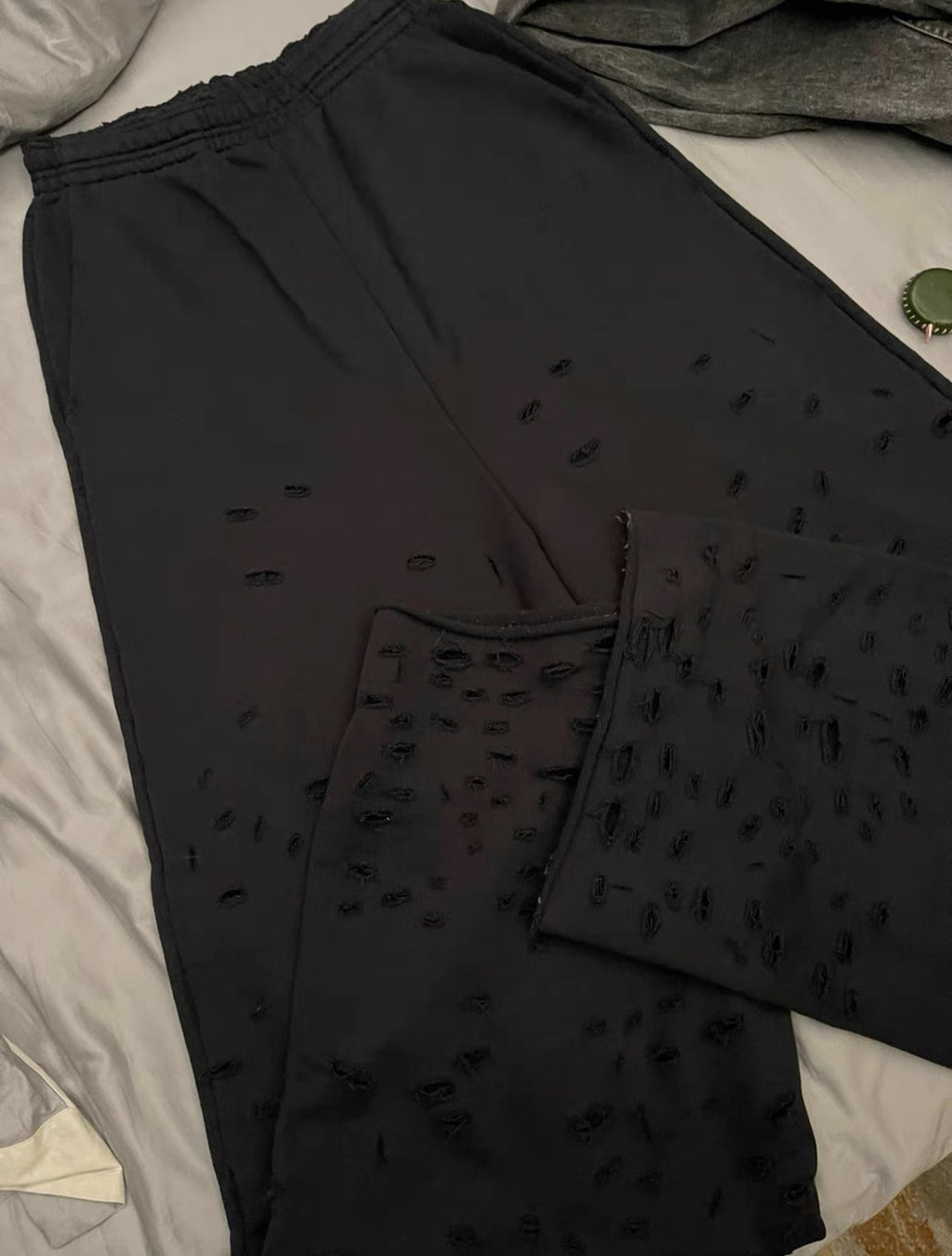 Vetements SS23 Distressed Wormhole Wide Trousers