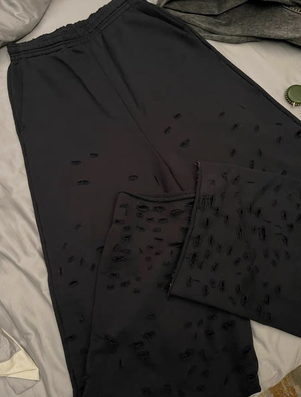 Vetements SS23 Distressed Wormhole Wide Trousers