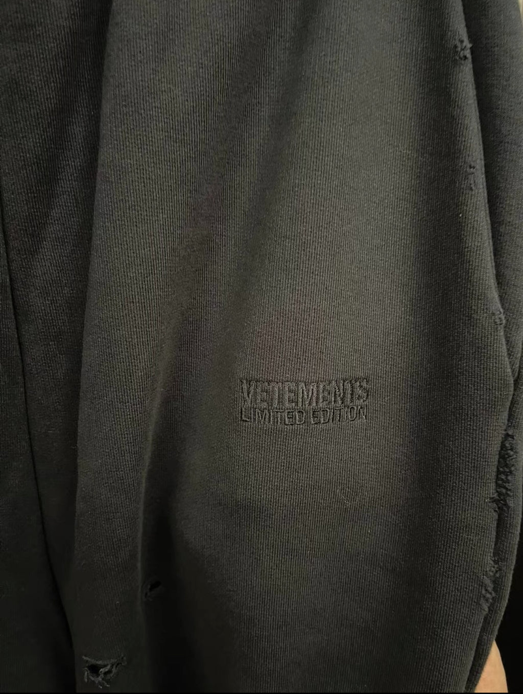 Vetements SS23 Distressed Wormhole Wide Trousers