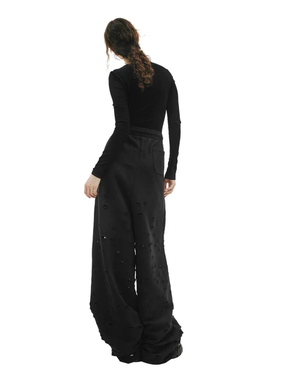 Vetements SS23 Distressed Wormhole Wide Trousers