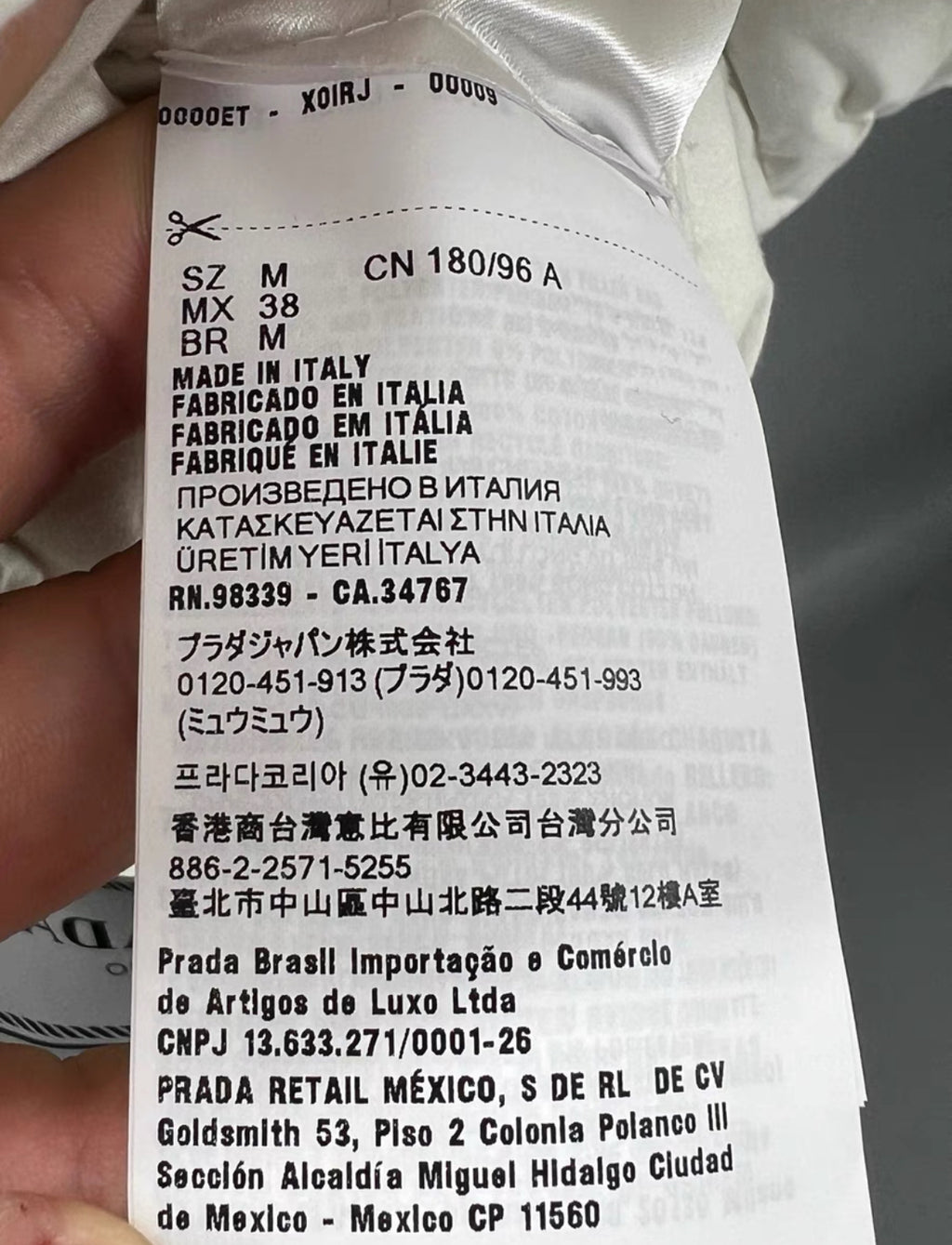 Prada Triangle Logo Cotton Down Jacket (Showpiece)