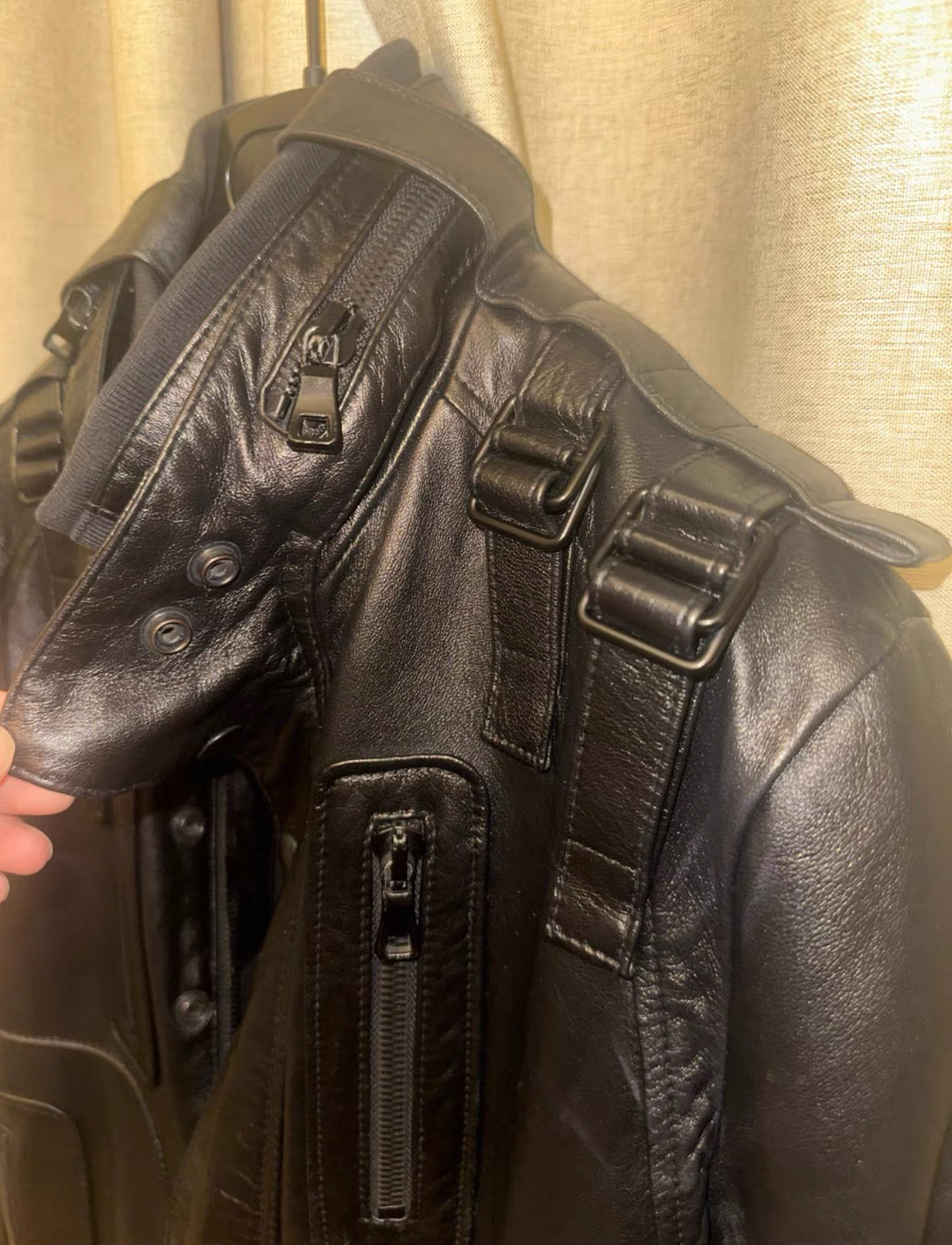 Balmain Bondage Strapped Leather Jacket FW10