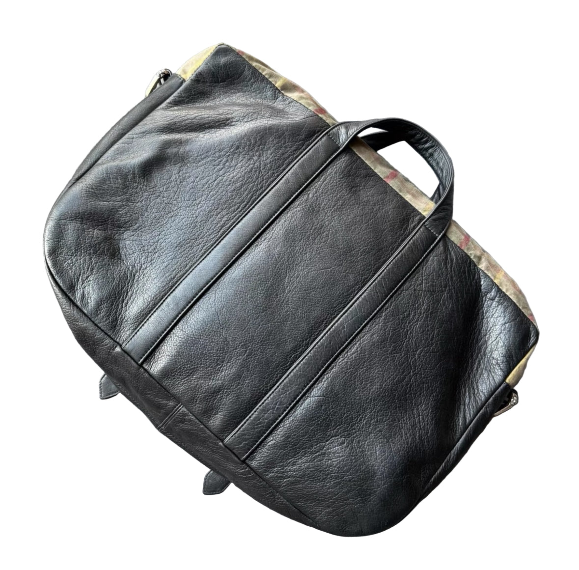 Chrome Hearts Plaid Canvas & Leather Scout Patch 2-Way Messenger Bag