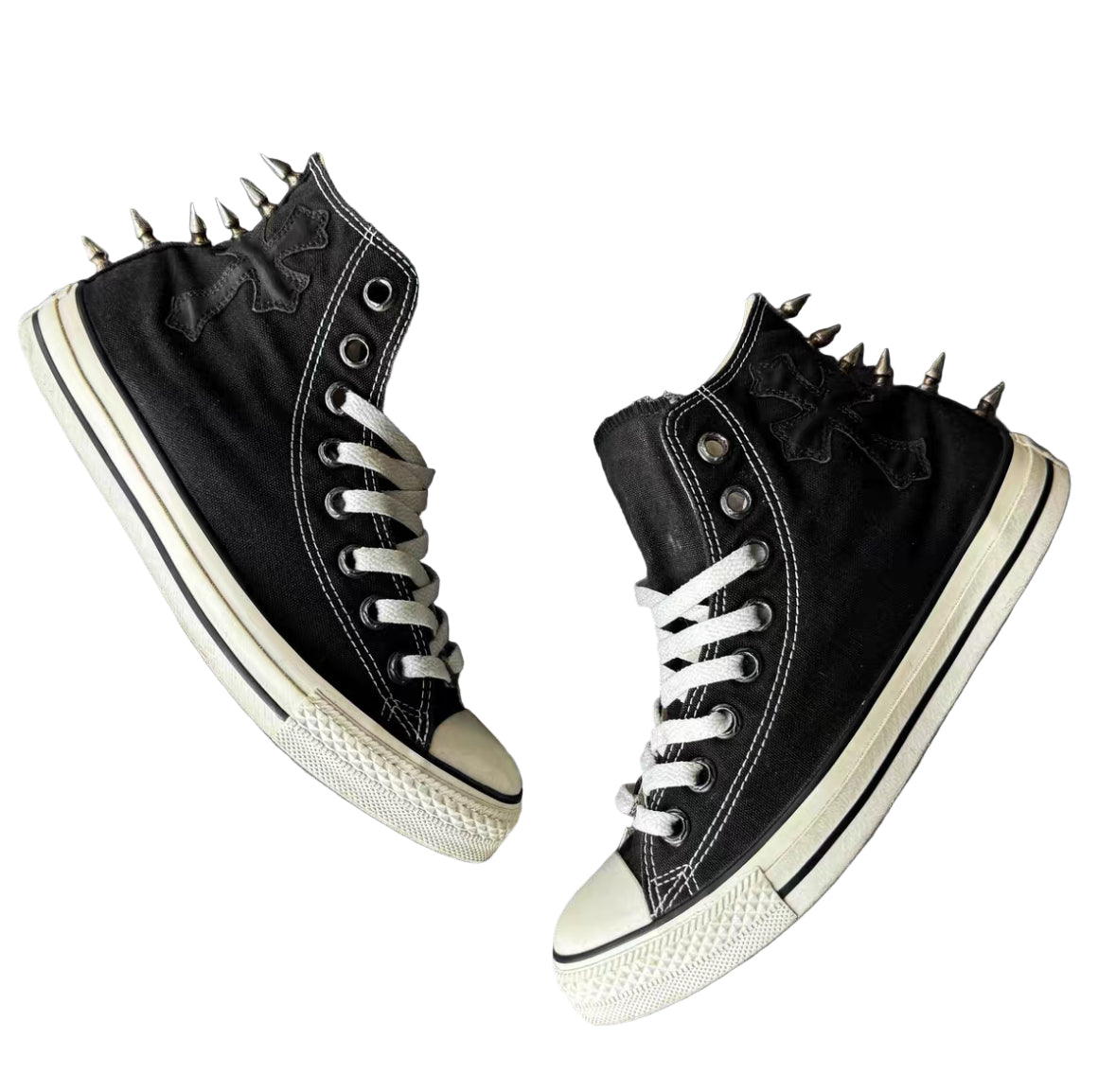 Chrome Hearts x Converse Cross Patch & Bullet Spike Chuck Taylor Sneakers