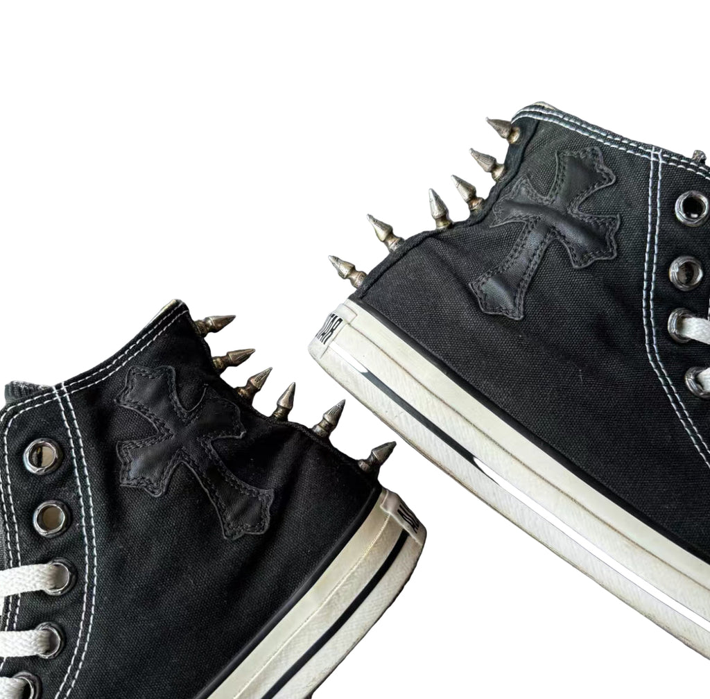 Chrome Hearts x Converse Cross Patch & Bullet Spike Chuck Taylor Sneakers